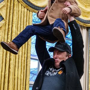 Elon Musk, his son X and President Trump