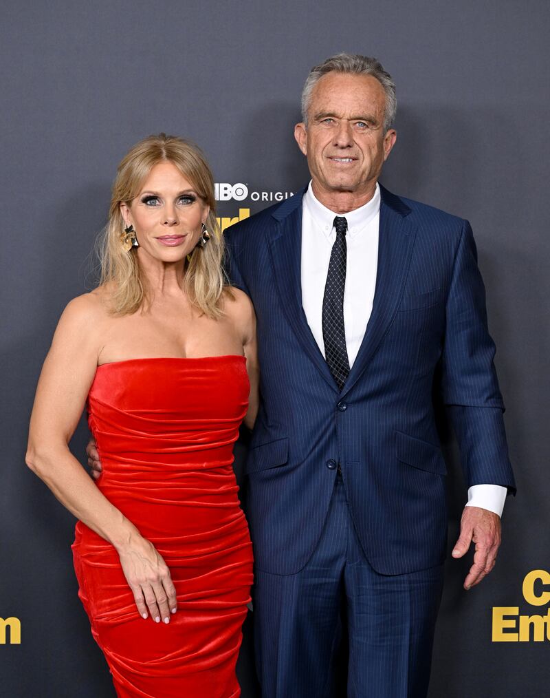 Cheryl Hines and Robert F. Kennedy Jr. attend the Los Angeles Premiere of HBO's "Curb Your Enthusiasm" Season 12 in January 2024.