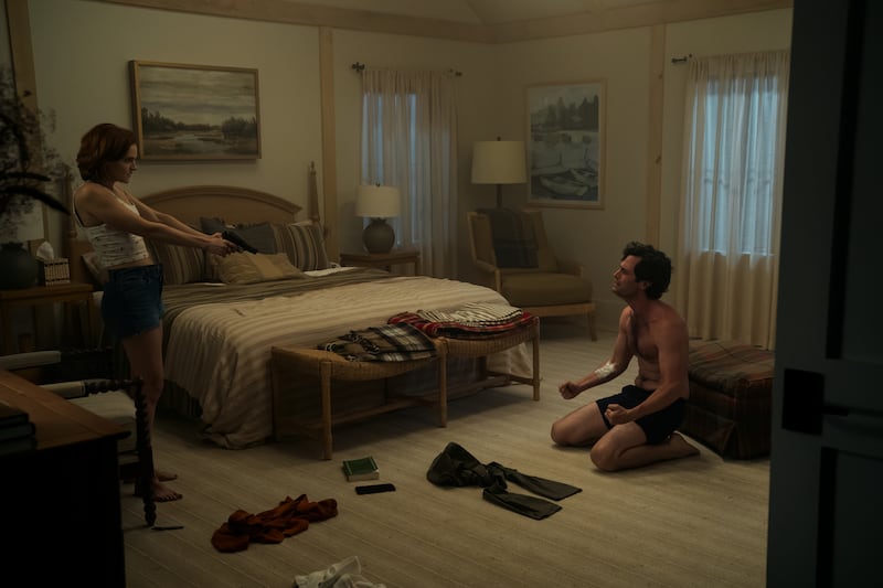Madeline Brewer and Penn Badgley