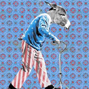 Old man donkey head, democrat