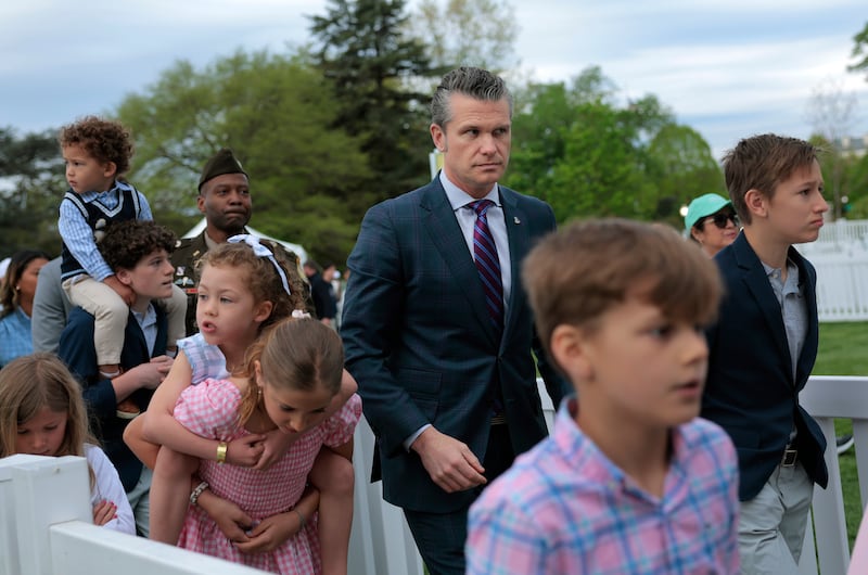 Pete Hegseth with his children at the White House Easter Egg Roll.