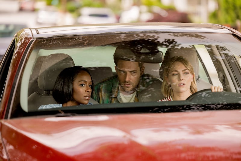 Aja Naomi King as Catherine, Ben Rappaport as Brett and AnnaSophia Robb as Alice