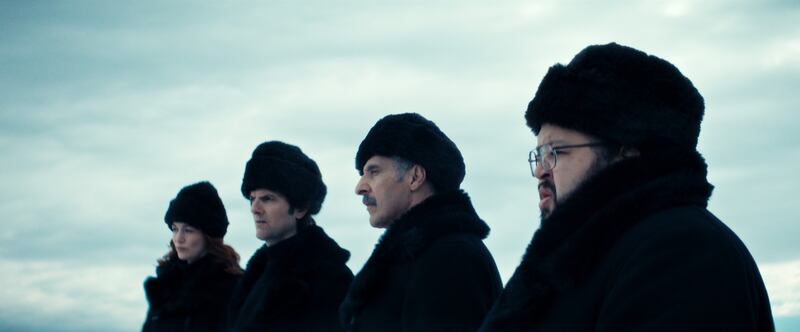 Severance Season 2, Episode 1.
Britt Lower, Adam Scott, John Turturro and Zach Cherry