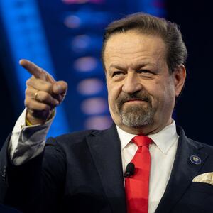 Sebastian Gorka, President-elect Donald Trump's nominee for deputy assistant to the president and senior director for counterterrorism, gestures as he speaks during the AmericaFest 2024 conference sponsored by conservative group Turning Point in Phoenix, Arizona, U.S. December 20, 2024.