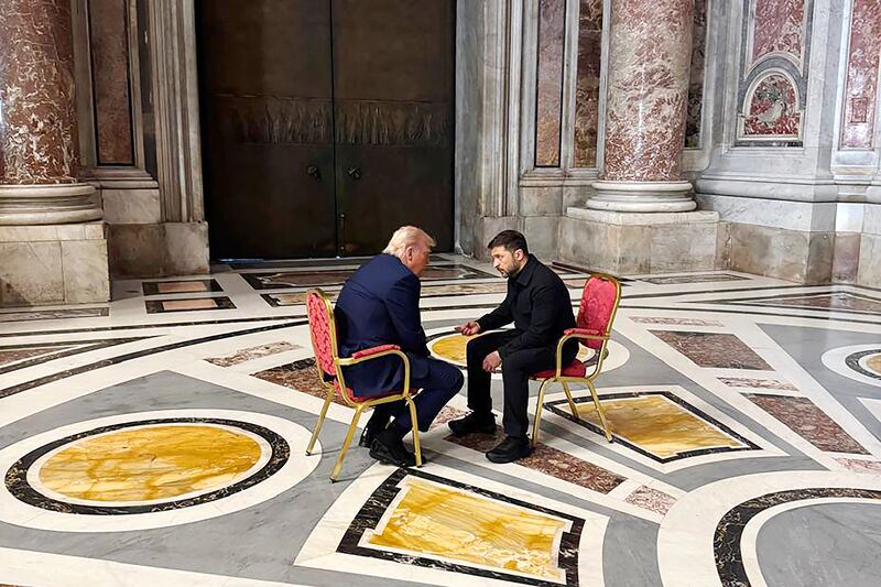 Donald Trump and Volodymyr Zelensky.