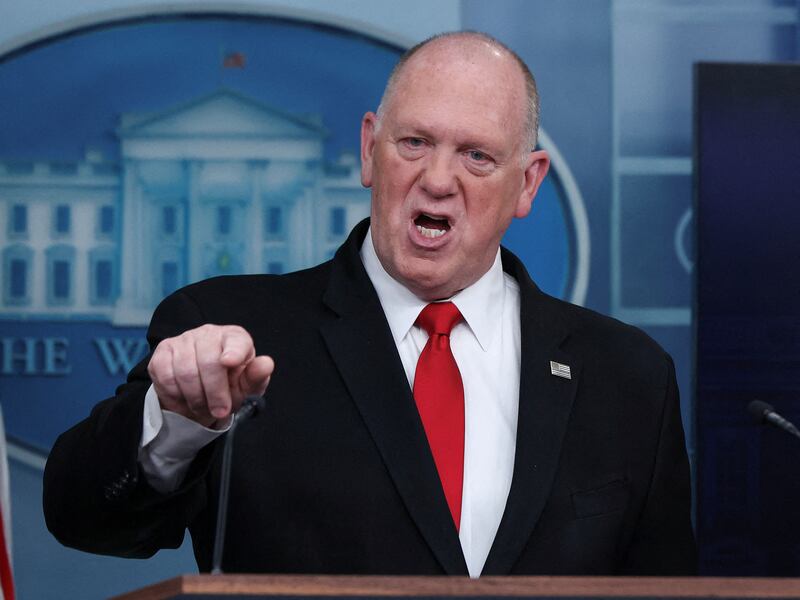 U.S. President Donald Trump's "border czar" Tom Homan speaks during a press briefing at the White House in Washington, D.C., U.S., April 28, 2025.