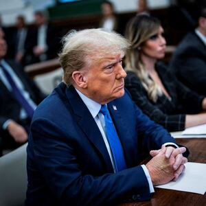 Former U.S. President Donald Trump attends the Trump Organization civil fraud trial, in New York State Supreme Court