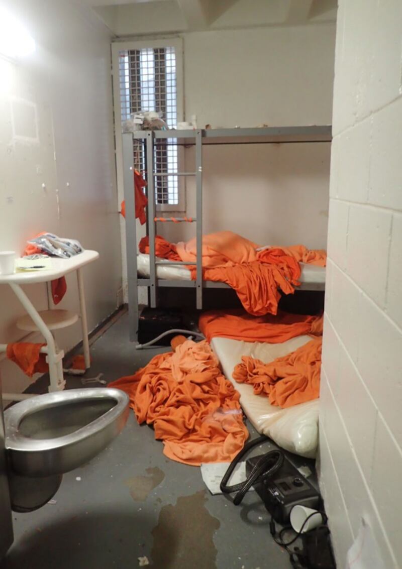 Prison cell of Jeffery Epstein following his suicide at at the Metropolitan Correctional Center in New York, New York