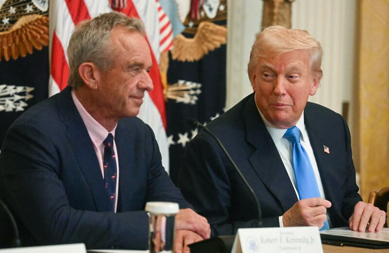 Trump appeared to be pleased with Kennedy’s fawning comments about his changes to the White House.