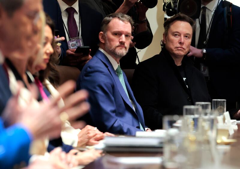 Elon Musk, Tesla and SpaceX CEO  and Senior Advisor to the President, during a Cabinet meeting at the White House.