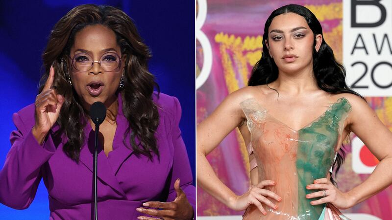 Photo illustration of Oprah and Charli XCX