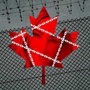 Canadian woman detained and chained by ICE.