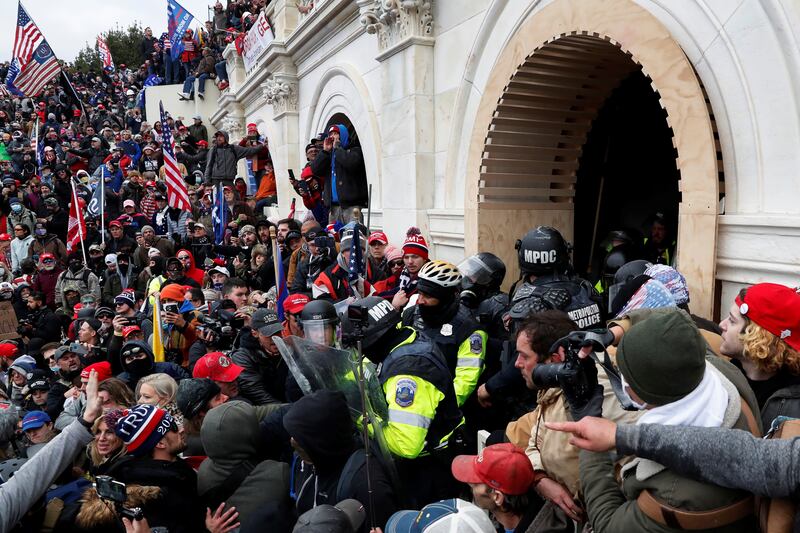 The riot outside the US Capitol on Jan. 6, 2021