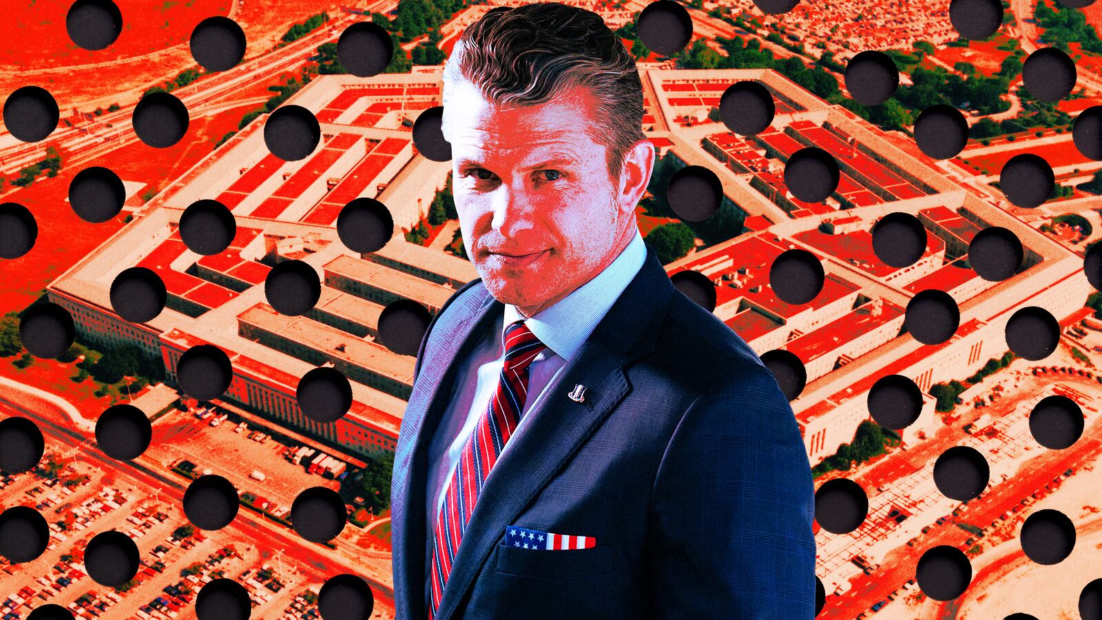 A photo illustration of Secretary of Defense Pete Hegseth.