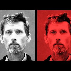 A photo illustration of Jason Eaton’s mug shot.