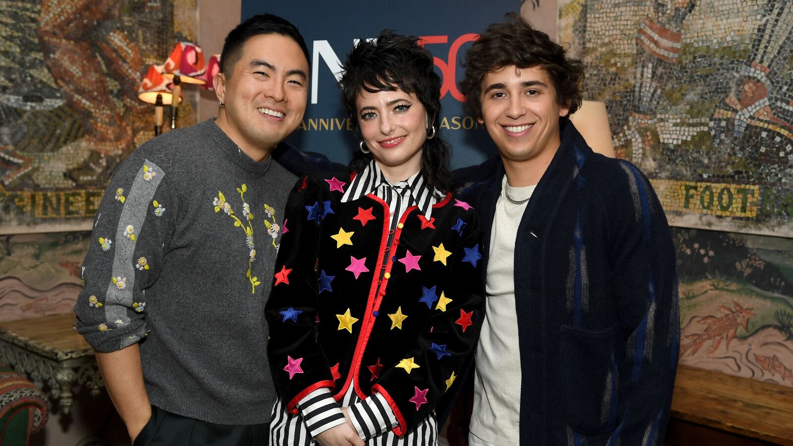 SATURDAY NIGHT LIVE -- "SAG Nom Comm Event" -- Pictured: (l-r) Bowen Yang, Sarah Sherman, Marcello Hernández at the Whitby Hotel on December 2, 2024 -- (Photo by: Noam Galai/NBC)
