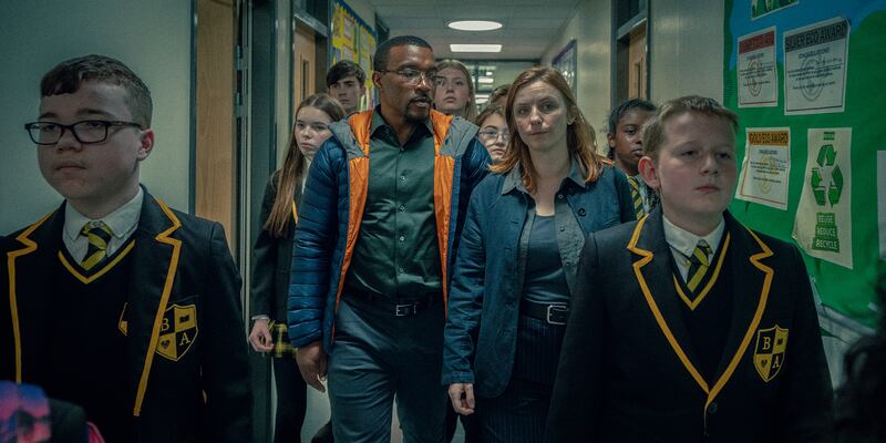 Ashley Walters and Faye Marsay in Adolescence.