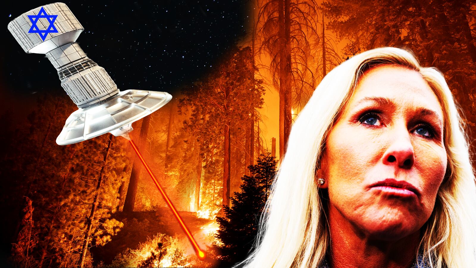 Majorie Taylor Greene, laser photo illustration