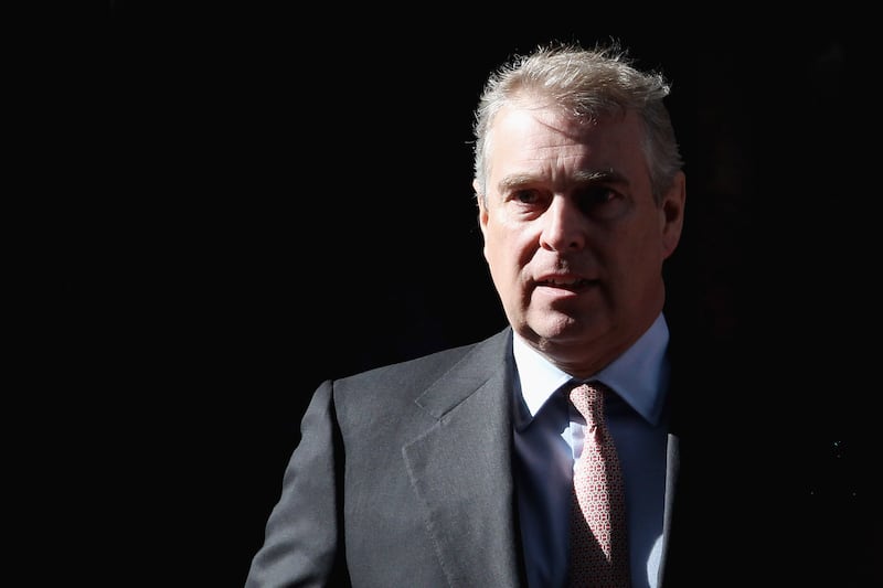 Prince Andrew, Duke of York leaves the headquarters of Crossrail at Canary Wharf on March 7, 2011 in London, England. Prince Andrew is under increasing pressure after a series of damaging revelations about him surfaced, including criticism over his friendship with convicted sex offender Jeffrey Epstein, an American financier.