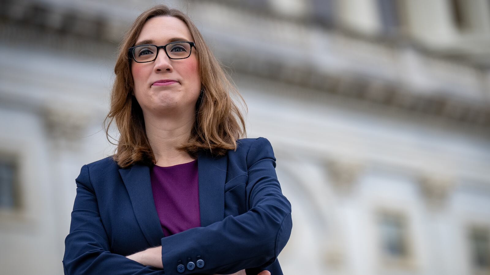 Rep. Sarah McBride (D-DE) poses for a photograph after joining other congressional freshmen of the 119th Congress on November 15, 2024.