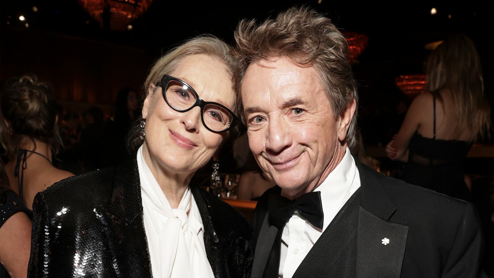 A photo of Meryl Streep and Martin Short at the 81st Annual Golden Globe Awards