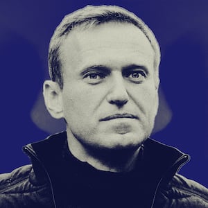 A photo illustration showing Alexei Navalny.