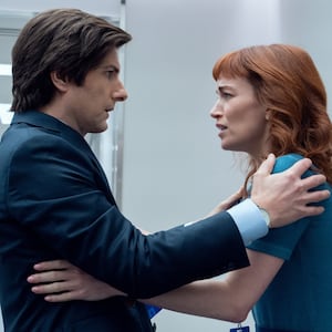 Adam Scott and Britt Lower
