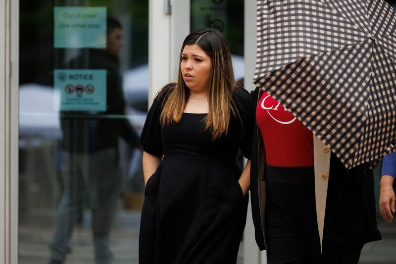 NASHVILLE, TENNESSEE - JUNE 13:  Jennifer Vasquez Sura, the wife of Kilmar Abrego Garcia, exits the courthouse during the arraignment of Kilmar Abrego Garcia at Fred D Thompson Federal Building & Courthouse Kilmar Abrego Garcia returned to the U.S. from El Salvador to face human trafficking charges according to U.S. Attorney General Pam Bondi. Kilmar Garcia is scheduled to appear in a federal courtroom in Nashville on Friday. (Photo by Brett Carlsen/Getty Images)