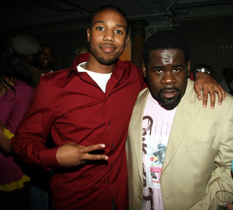 Michael B. Jordan and mMus during Cheryl Fox Spencer A Spirit of the Soul Photo Exhibit Hosted By Sean 'P. Diddy' Combs and Crown Royal XR at The West Side Loft in New York, New York, United States. (Photo by Johnny Nunez/WireImage)