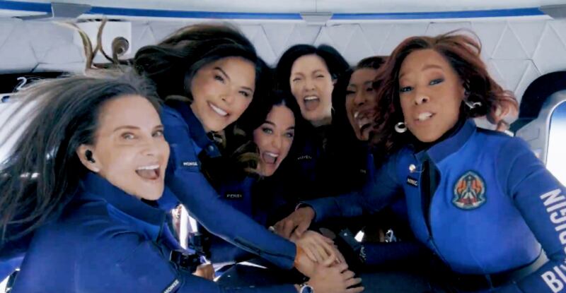Blue Origin space flight crew screengrab