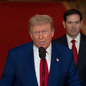 U.S. President Donald Trump delivers an address to the nation alongside U.S. Vice President JD Vance, U.S. Secretary of State Marco Rubio and U.S. Defense Secretary Pete Hegseth at the White House in Washington, D.C., U.S. June 21, 2025, following U.S. strikes on Iran's nuclear facilities.