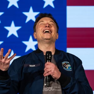 SpaceX and Tesla founder Elon Musk speaks during an America PAC town hall on October 26, 2024 in Lancaster, Pennsylvania.