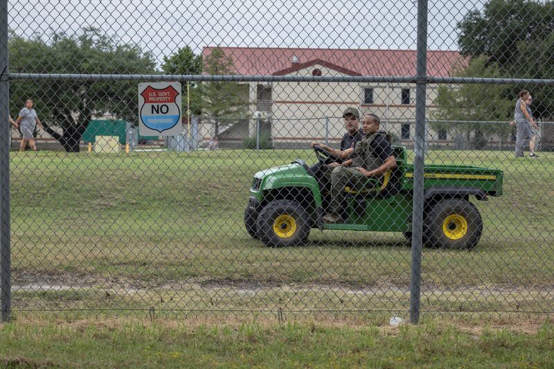 A chain link fence is all that separates inmates from the outside world in some areas of Federal Prison Camp Bryan. In other spots, there is no barrier between the camp and the outside world.