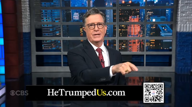 The Late Show with Stephen Colbert, Colbert pointing viewers to a QR code taking them to the South Park website