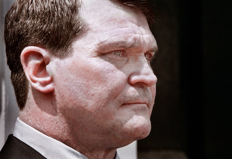 Dr. Steven Hatfill made a statement to the media today stating that he had "nothing to do with the anthrax letters." Here he listens off to the side as his attorney Victor Glasberg fielded questions from the media. (Photo by Michael Williamson/The Washington Post via Getty Images).