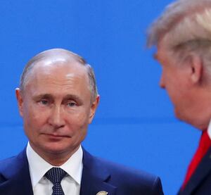 Vladimir Putin with Donald Trump.