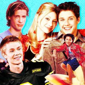 A photo illustration of Chad Michael Murray, Sam Horrigan, Erik von Detten,  Raviv Ullman, Aly Michalka, and Brandon Baker.