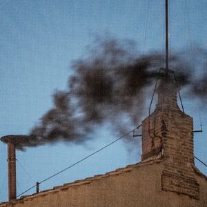 The smoke from the Sistine Chapel