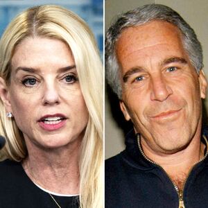 Pam Bondi and Jeffrey Epstein.