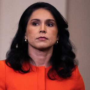 UNITED STATES - MARCH 26: Tulsi Gabbard, director of National Intelligence, arrives to testify during the House Select Intelligence Committee hearing titled "Worldwide Threats Assessment," in Longworth building on Wednesday, March 26, 2025. Gen. Timothy D. Haugh, director of the National Security Agency, FBI Director Kash Patel, CIA Director John Ratcliffe, and Lt. Gen. Jeffrey A. Kruse, director of the Defense Intelligence Agency, also testified. The witnesses fielded questions on the Signal chat, about attacks against Houthis in Yemen, that accidentally included a reporter. (Tom Williams/CQ-Roll Call, Inc via Getty Images)