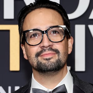 Lin Manuel Miranda, Ric Grenell split image