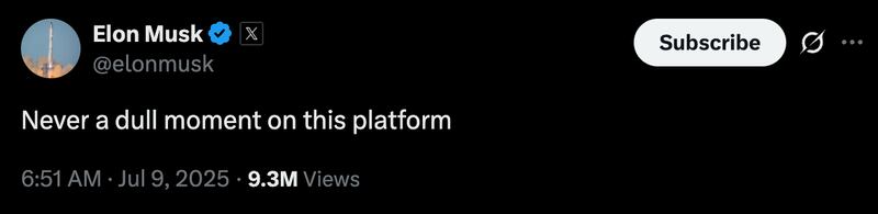 One of Musk's unserious responses to the serious matter.