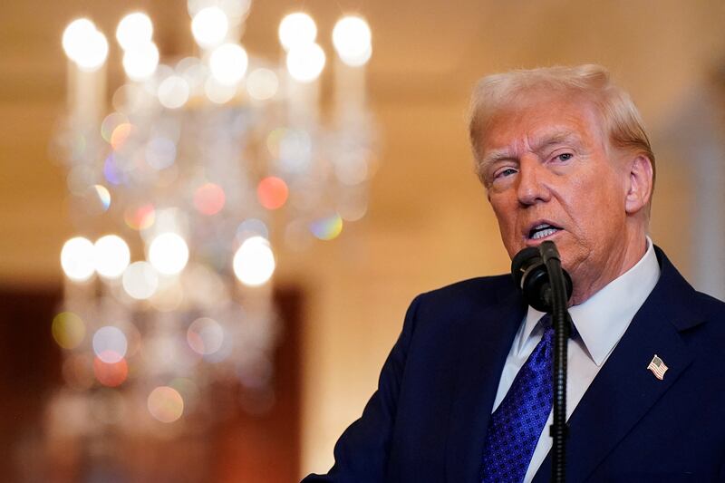 President Donald Trump speaks at an event at the White House in Washington, D.C., on January 29, 2025.