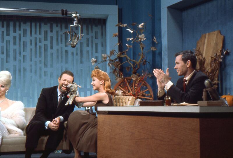 Shari Lewis with Johnny Carson on 'The Tonight Show'