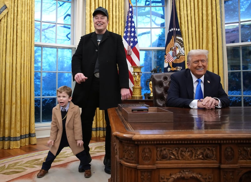 Elon Musk at a White House press conference.