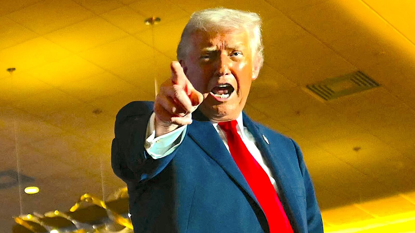 US President Donald Trump interacts with attendees after he delivered remarks on the economy