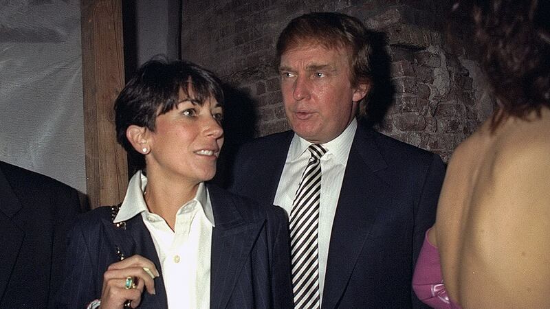 Ghislaine Maxwell and Donald Trump  appear at the The 50th anniversary for both the Ford Modeling Agency and Pantene hair care products in 1997 .