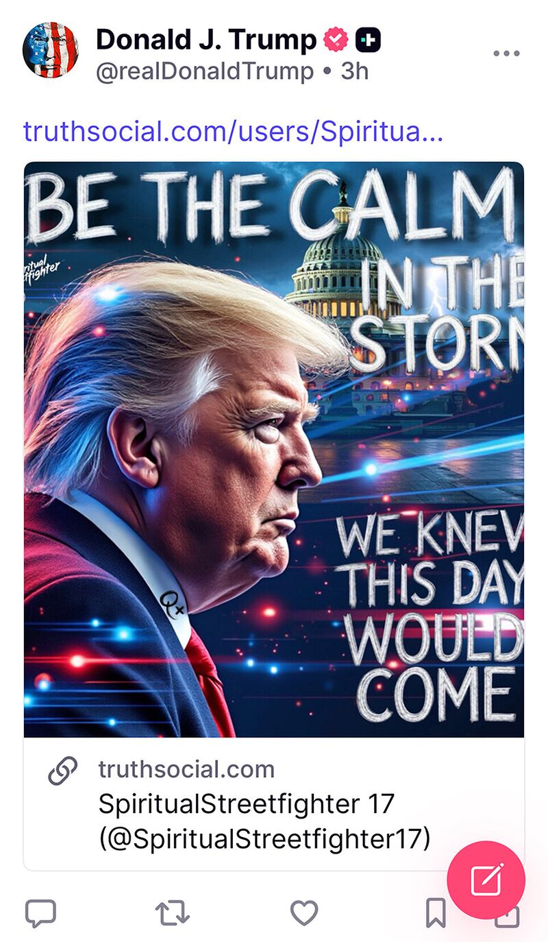 Trump Backs QAnon Call to Be ‘Calm in Storm’ Over Epstein.