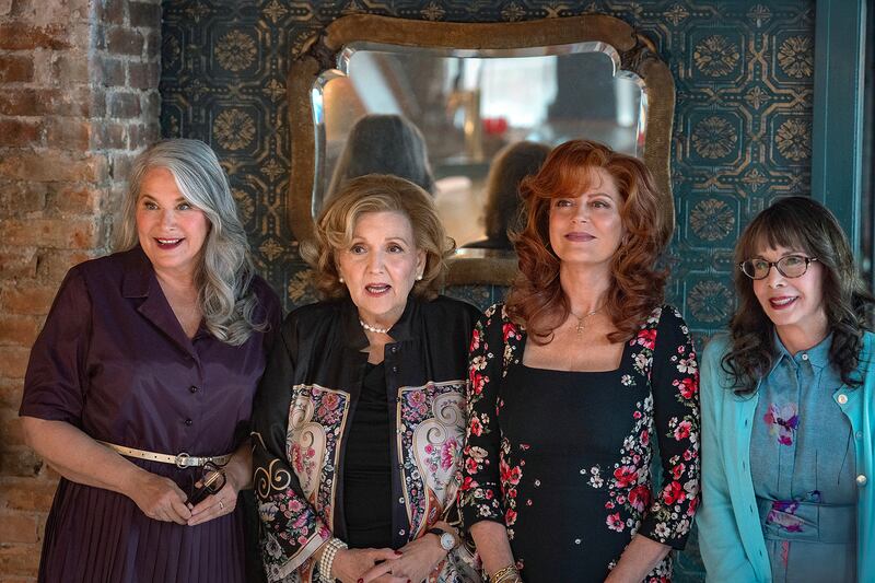 Lorraine Bracco as Roberta, Brenda Vaccaro as Antonella, Susan Sarandon as Gia and Talia Shire as Teresa in Nonnas.