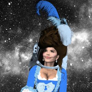 Lauren Sanchez dressed as a Marie Antoinette astronaut